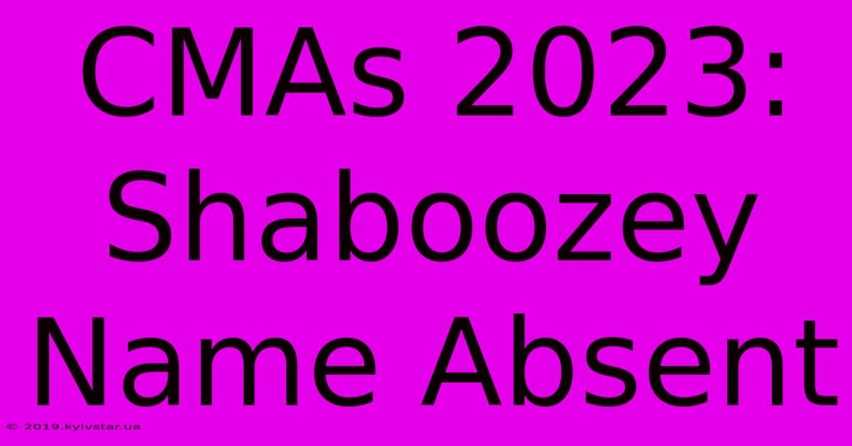 CMAs 2023: Shaboozey Name Absent