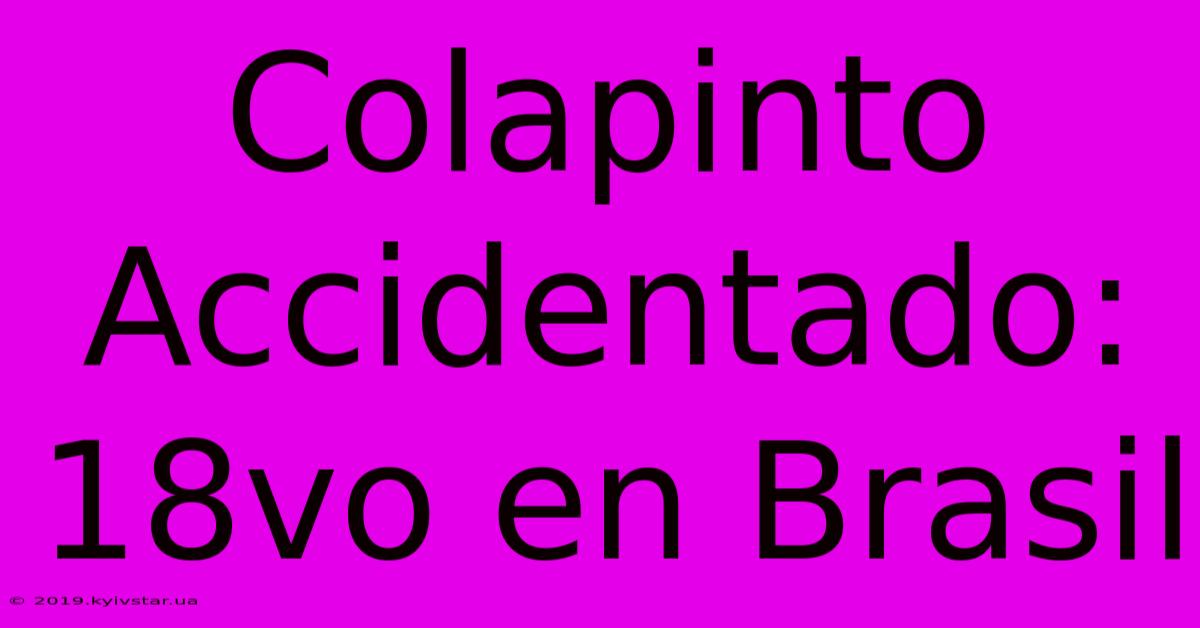 Colapinto Accidentado: 18vo En Brasil