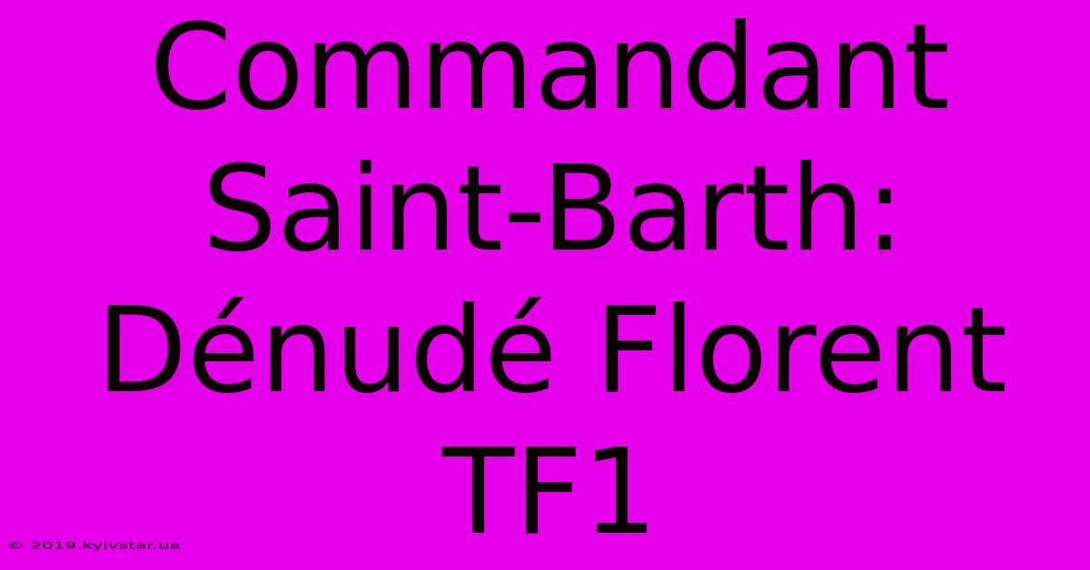 Commandant Saint-Barth: Dénudé Florent TF1