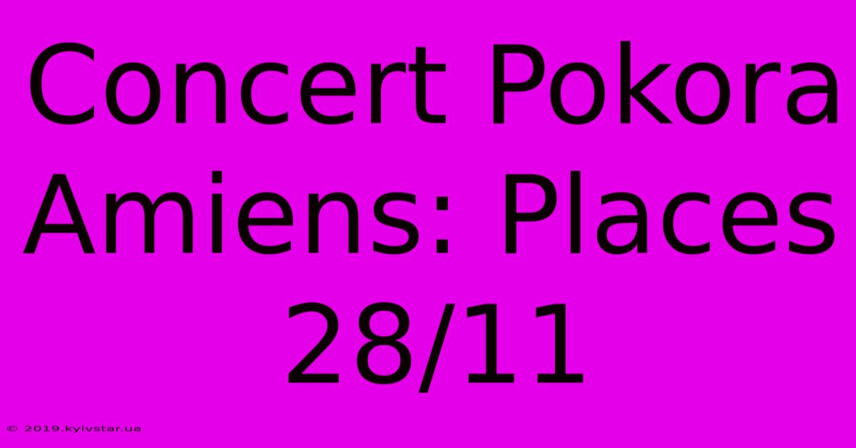 Concert Pokora Amiens: Places 28/11