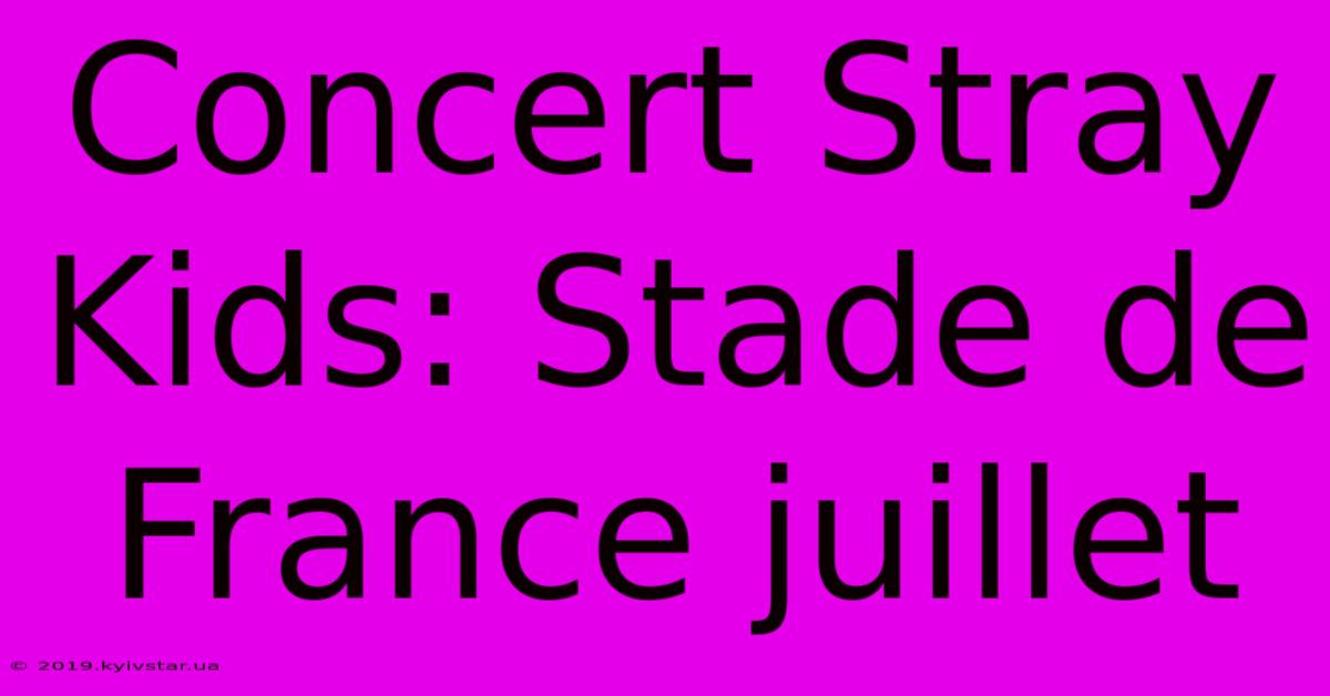 Concert Stray Kids: Stade De France Juillet