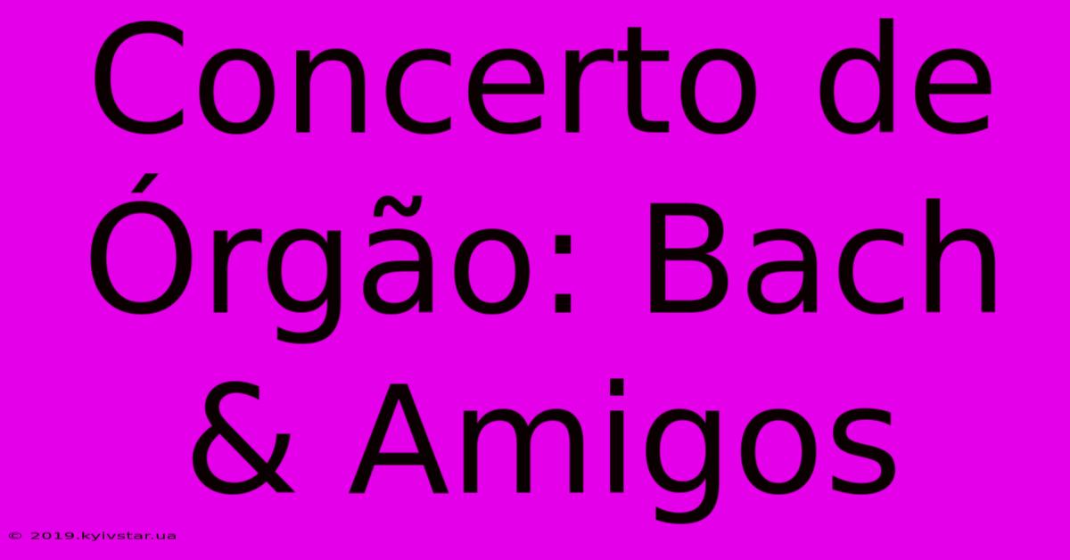 Concerto De Órgão: Bach & Amigos