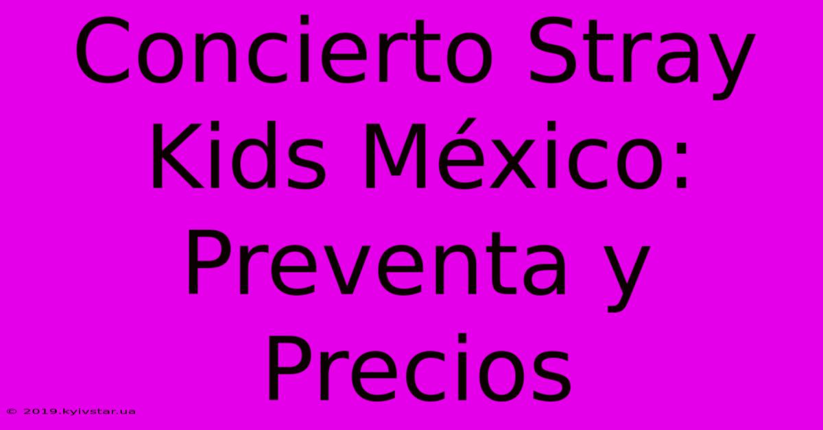 Concierto Stray Kids México: Preventa Y Precios