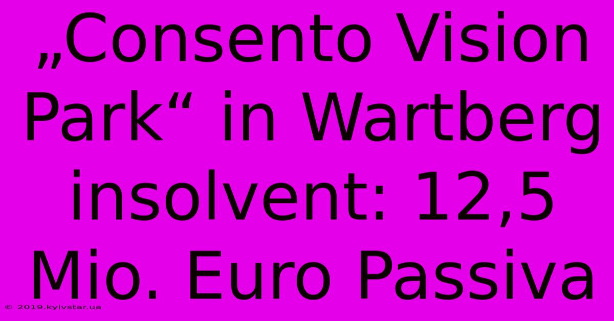 „Consento Vision Park“ In Wartberg Insolvent: 12,5 Mio. Euro Passiva 