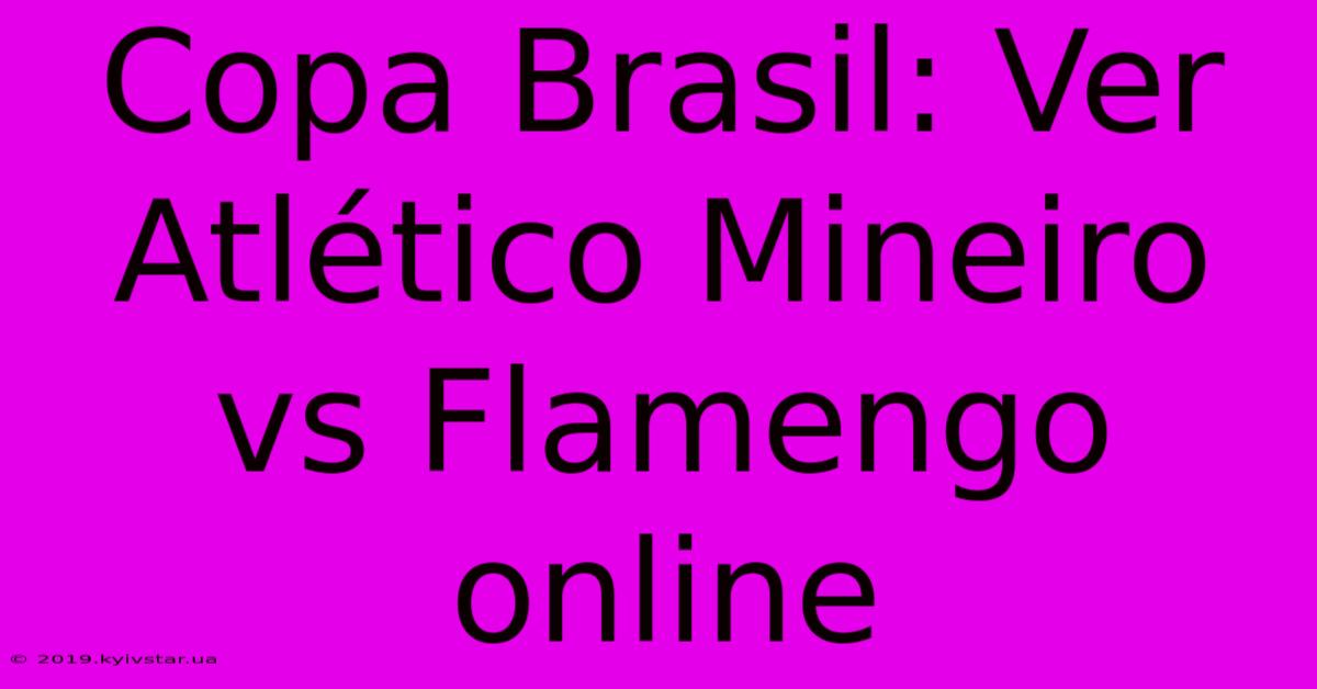 Copa Brasil: Ver Atlético Mineiro Vs Flamengo Online 