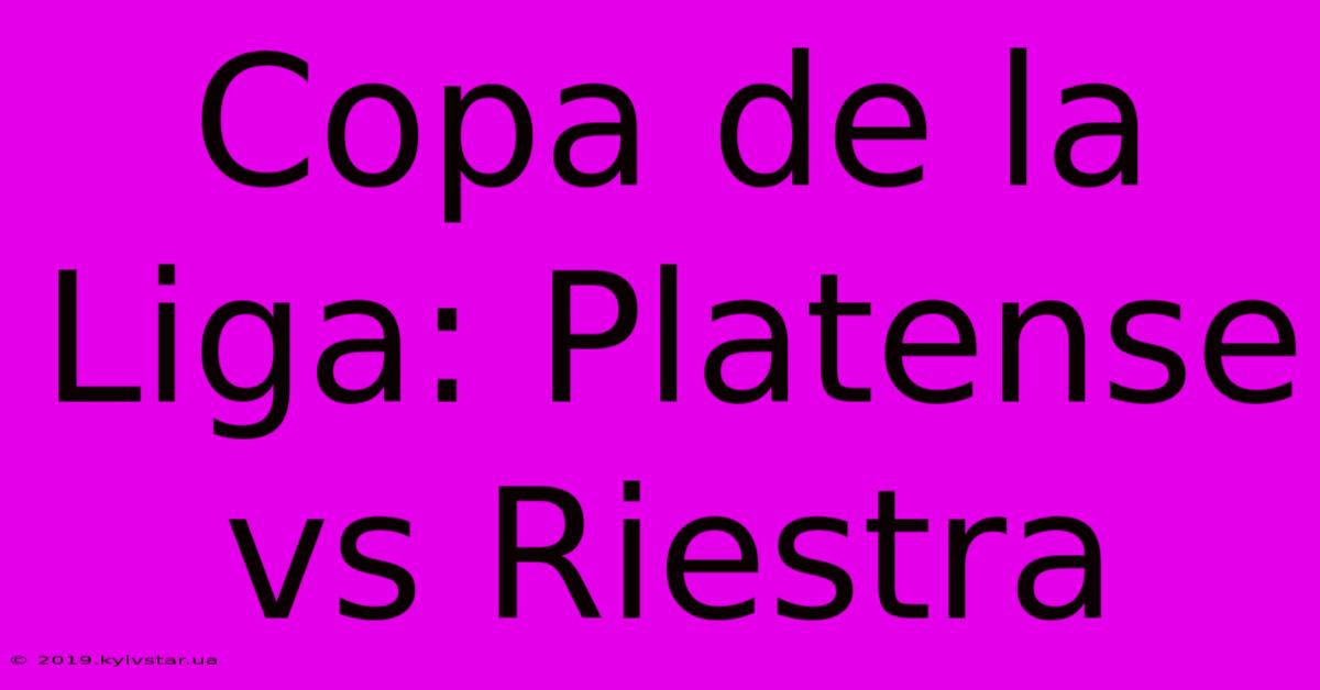 Copa De La Liga: Platense Vs Riestra