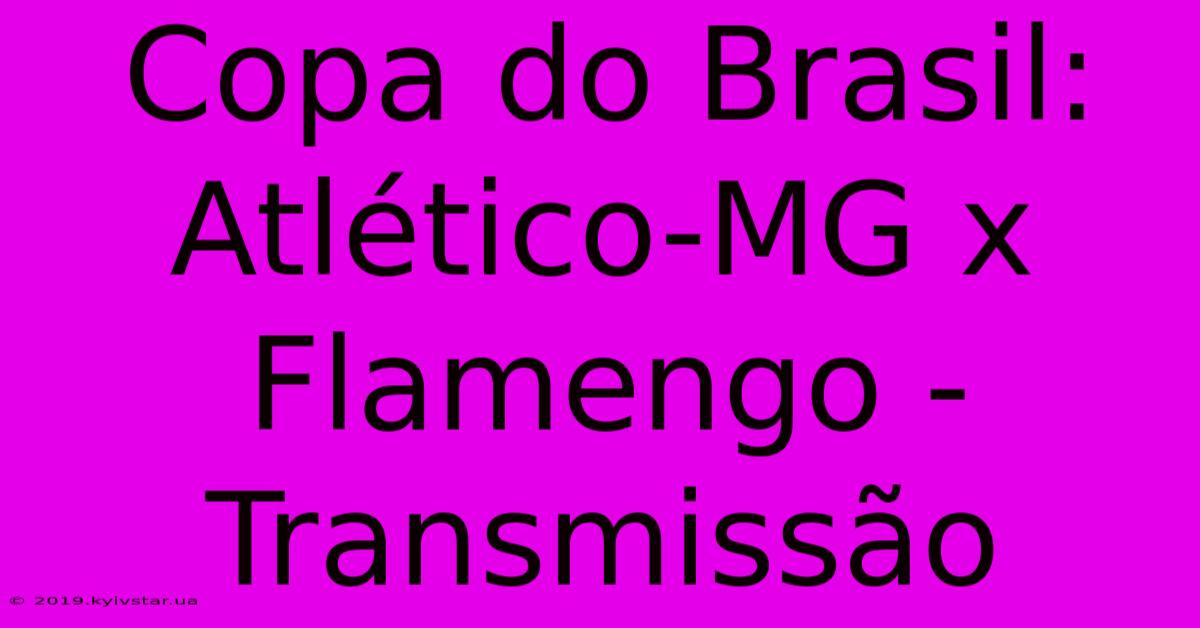 Copa Do Brasil: Atlético-MG X Flamengo - Transmissão 