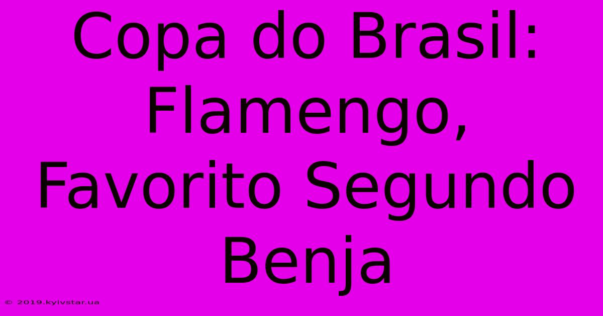 Copa Do Brasil: Flamengo, Favorito Segundo Benja