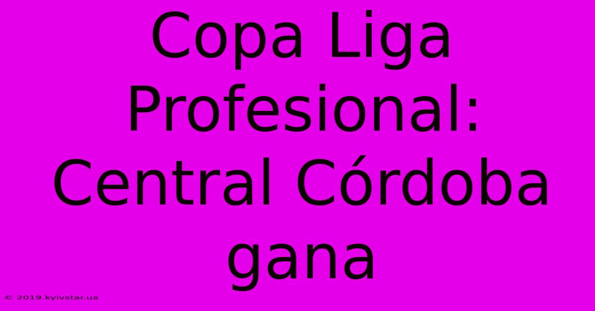 Copa Liga Profesional: Central Córdoba Gana