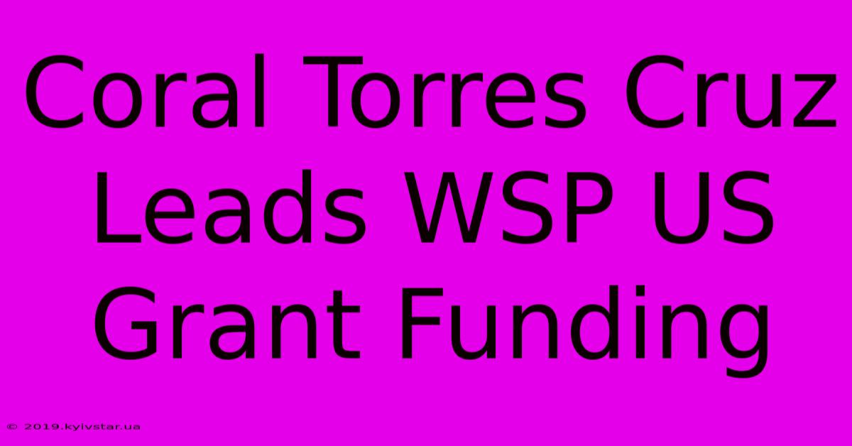 Coral Torres Cruz Leads WSP US Grant Funding