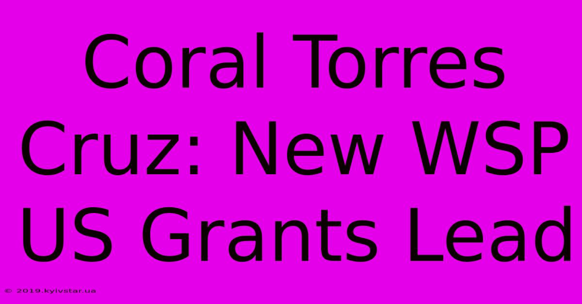 Coral Torres Cruz: New WSP US Grants Lead