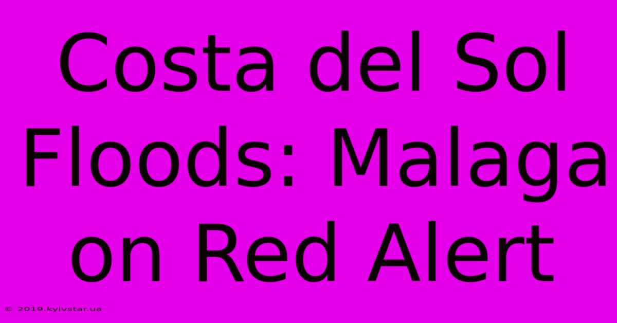 Costa Del Sol Floods: Malaga On Red Alert