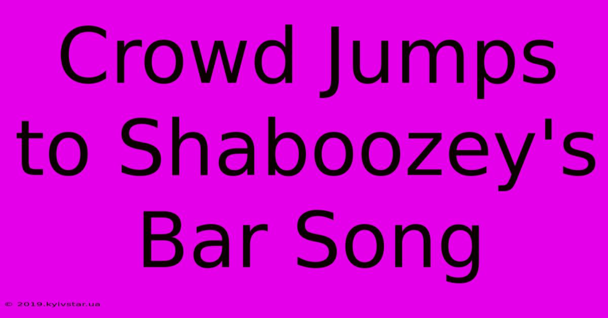 Crowd Jumps To Shaboozey's Bar Song