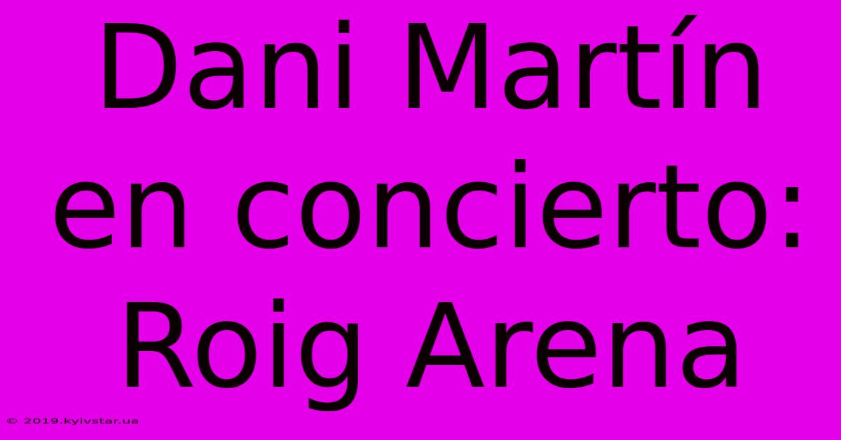 Dani Martín En Concierto: Roig Arena