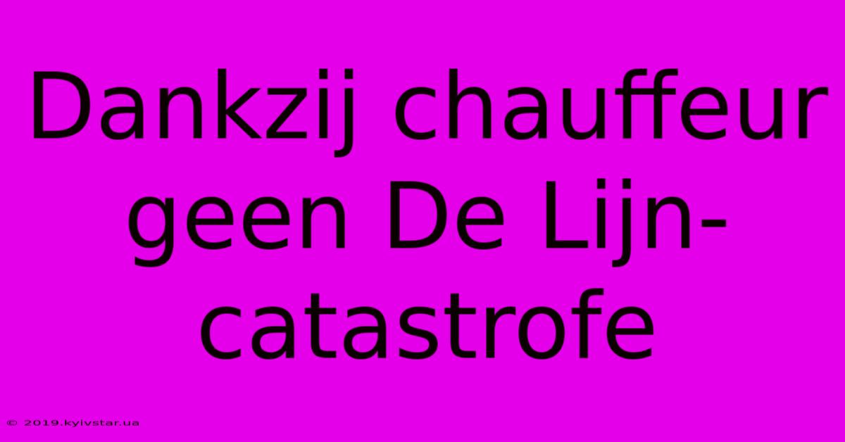 Dankzij Chauffeur Geen De Lijn-catastrofe