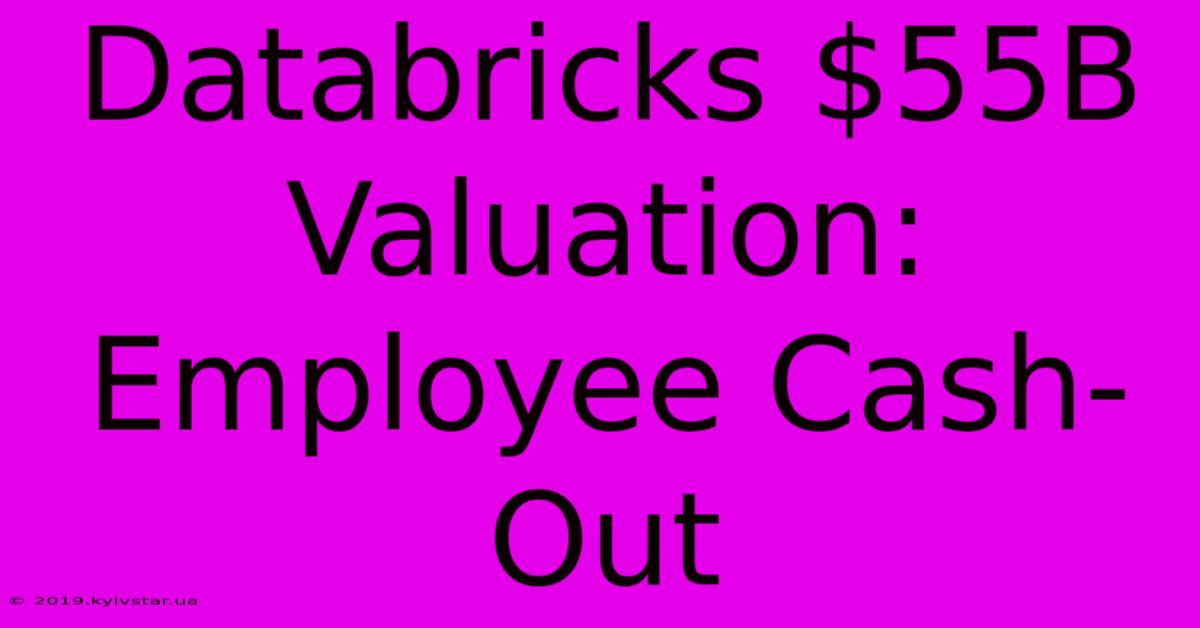 Databricks $55B Valuation: Employee Cash-Out