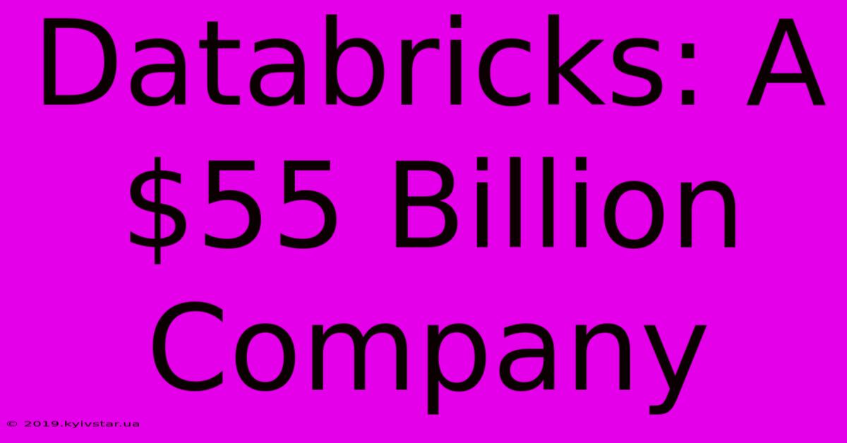 Databricks: A $55 Billion Company