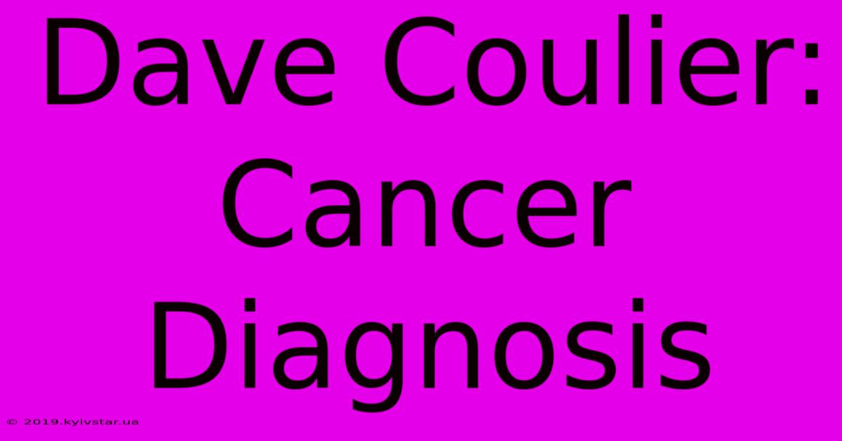 Dave Coulier: Cancer Diagnosis