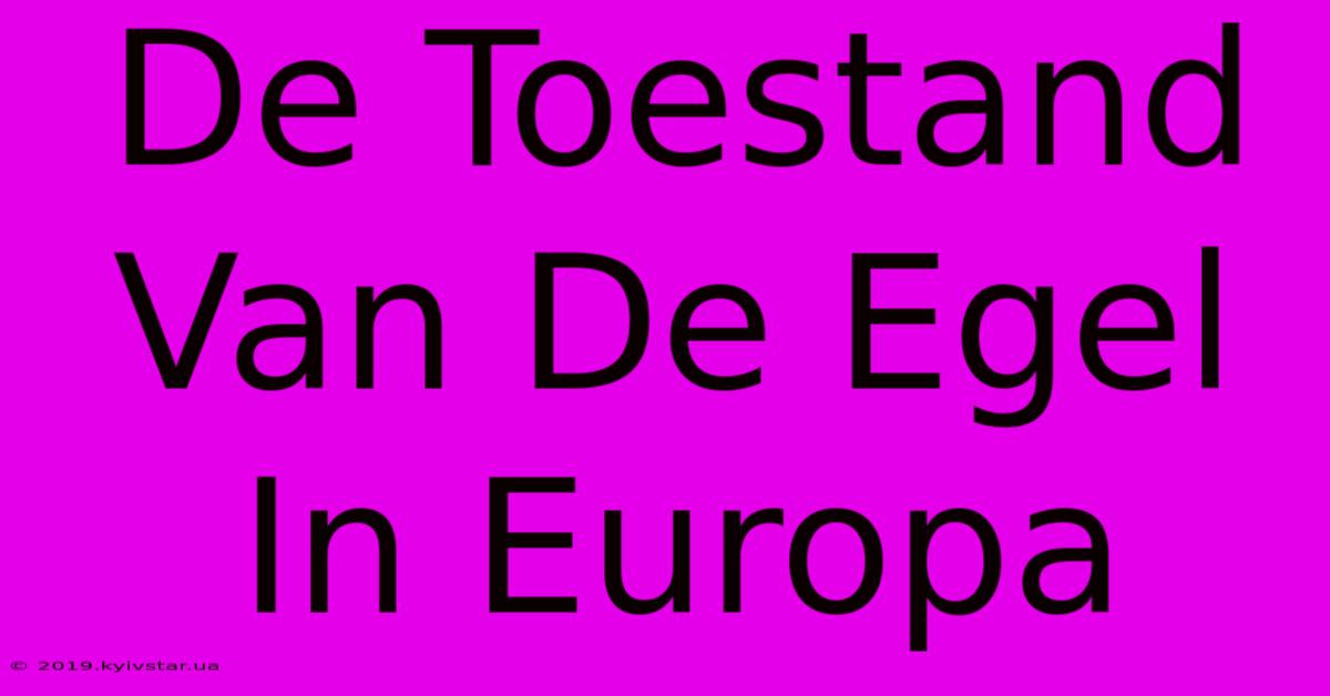 De Toestand Van De Egel In Europa