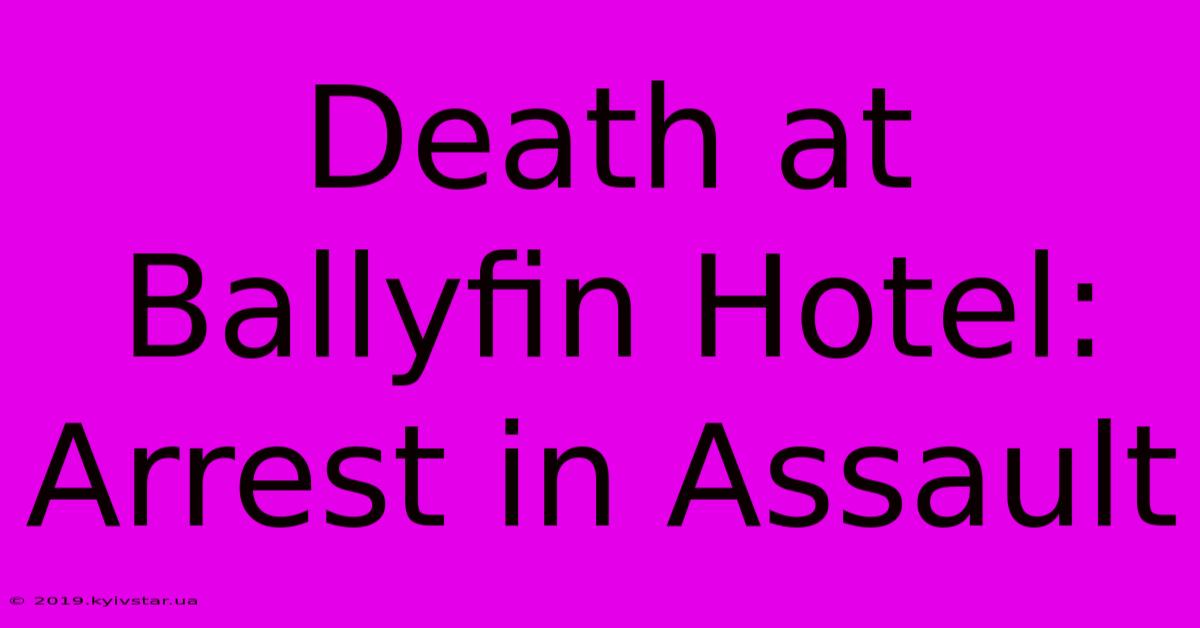 Death At Ballyfin Hotel: Arrest In Assault 