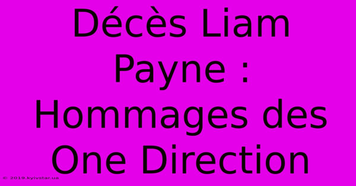 Décès Liam Payne : Hommages Des One Direction