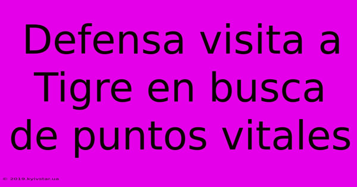 Defensa Visita A Tigre En Busca De Puntos Vitales