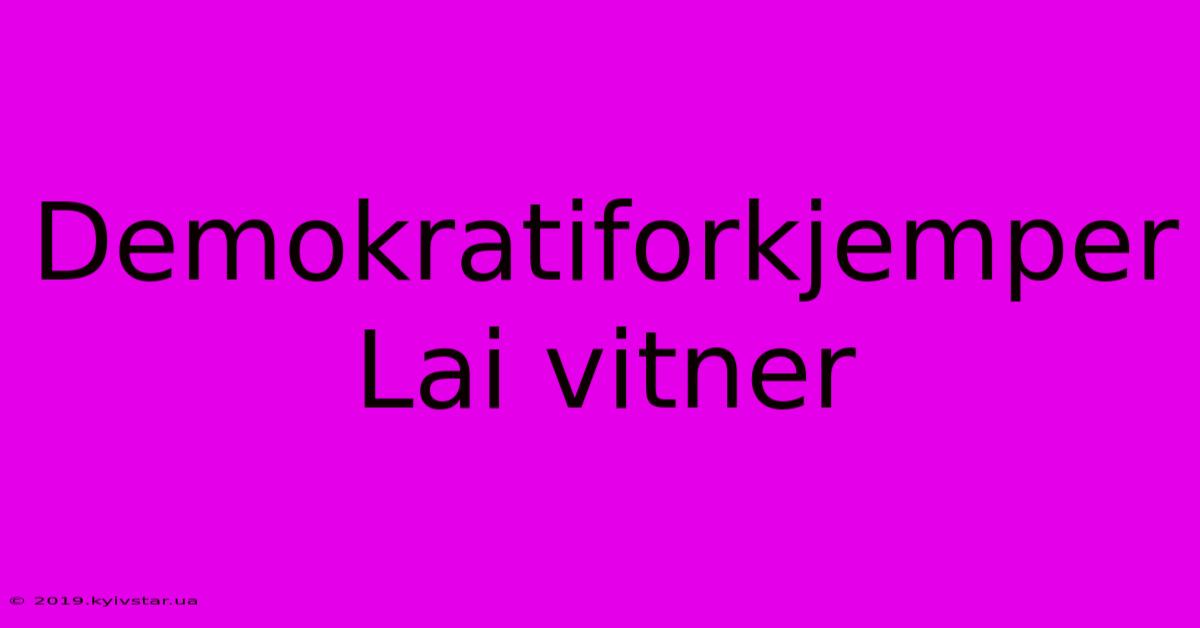 Demokratiforkjemper Lai Vitner