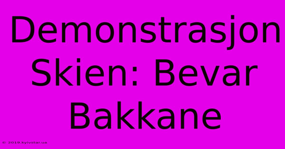 Demonstrasjon Skien: Bevar Bakkane