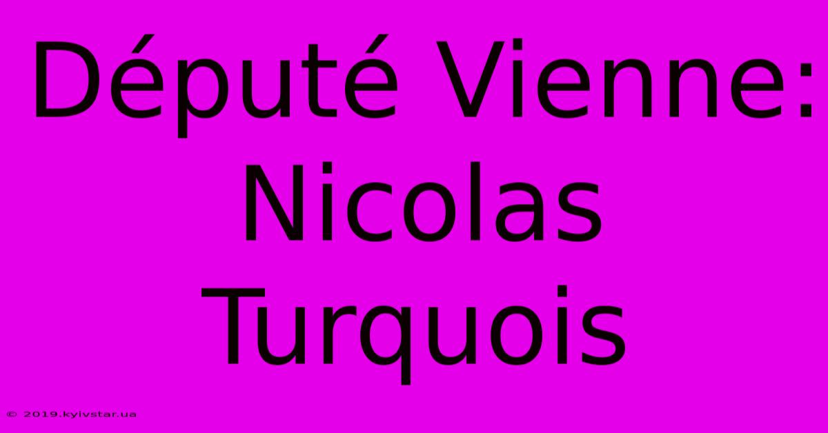 Député Vienne: Nicolas Turquois