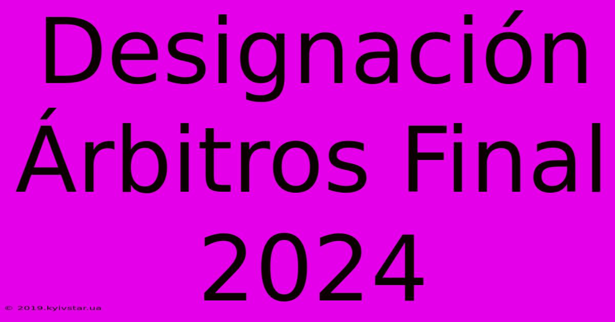 Designación Árbitros Final 2024