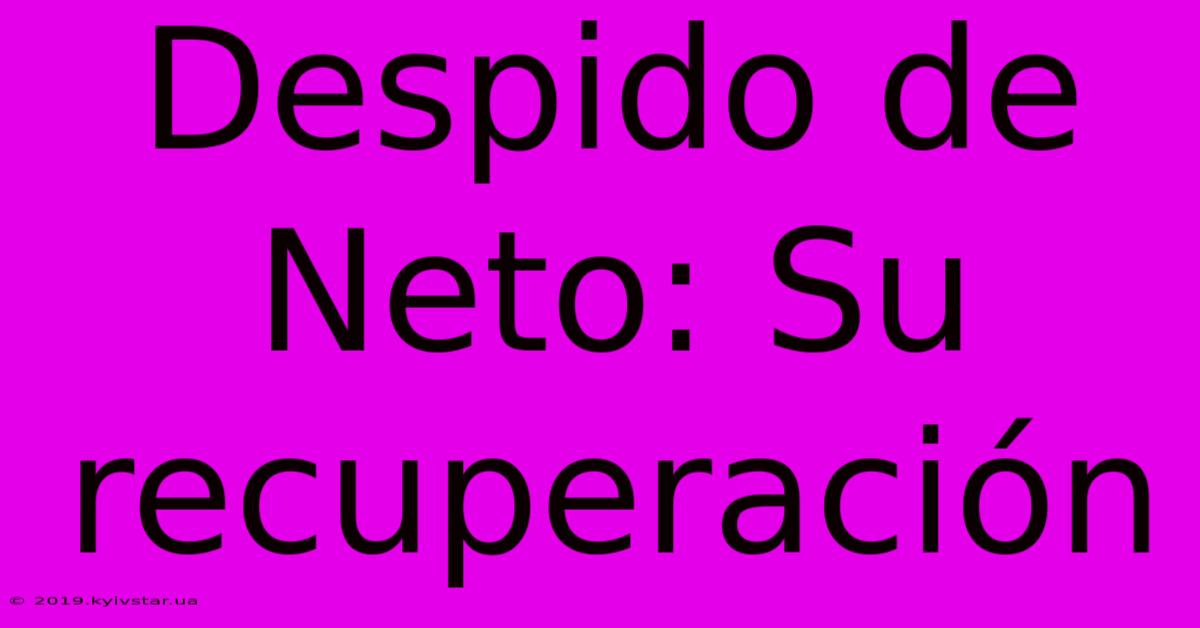 Despido De Neto: Su Recuperación