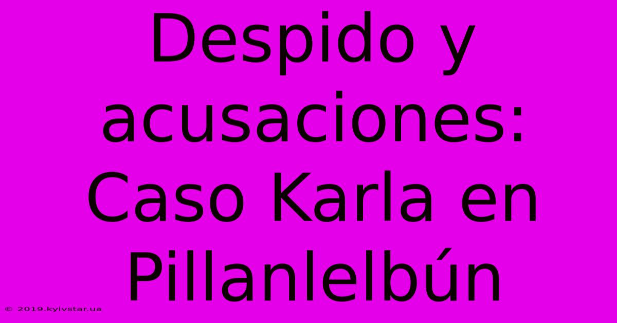 Despido Y Acusaciones: Caso Karla En Pillanlelbún