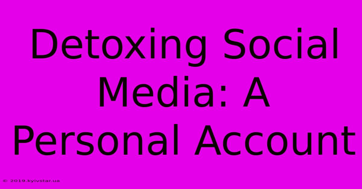 Detoxing Social Media: A Personal Account