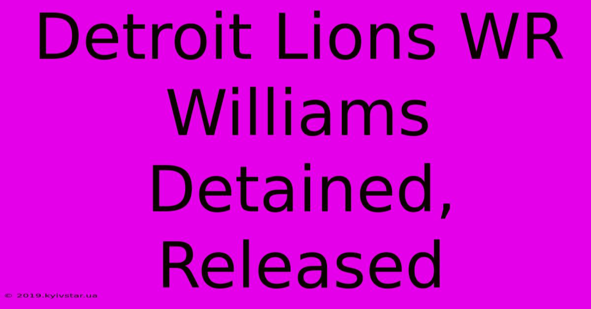 Detroit Lions WR Williams Detained, Released