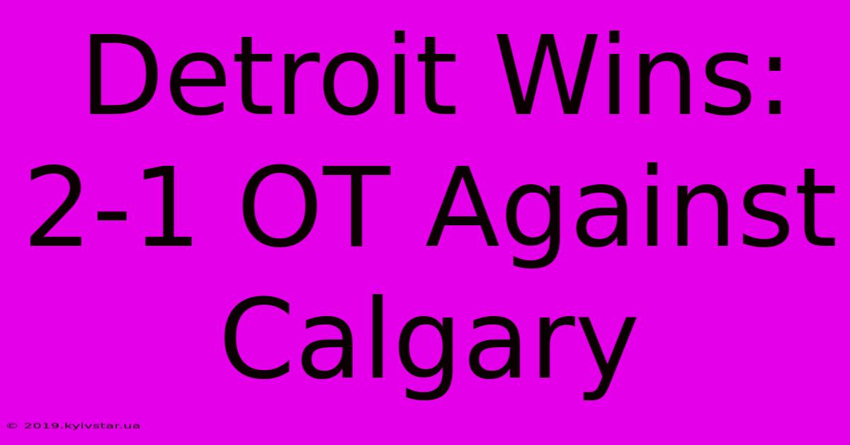 Detroit Wins: 2-1 OT Against Calgary