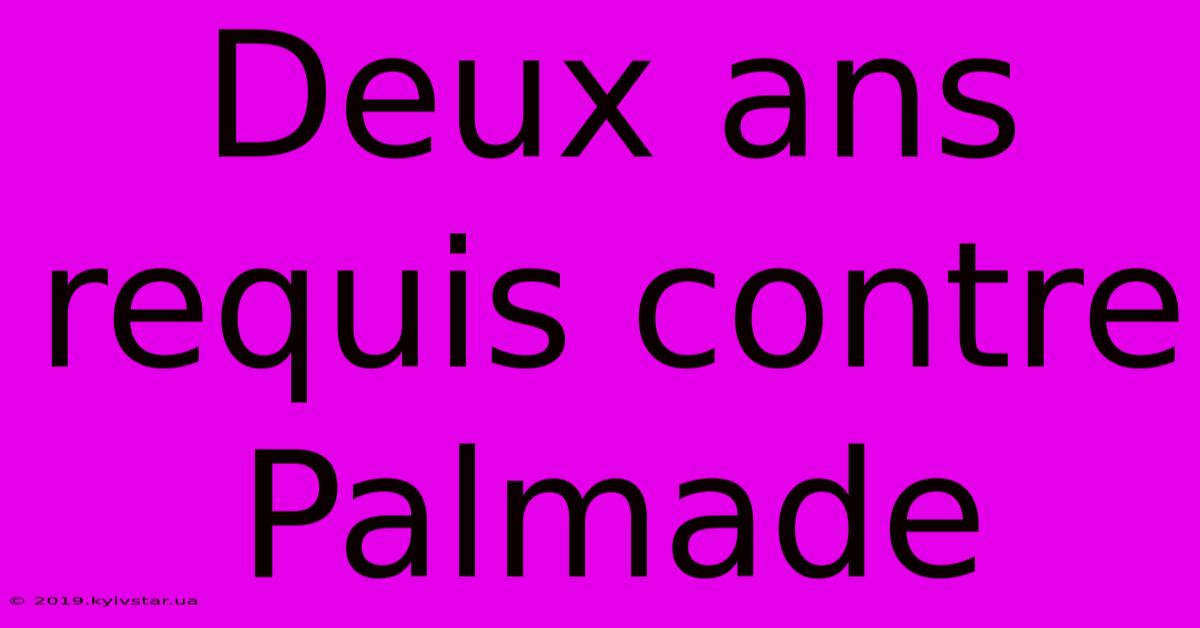 Deux Ans Requis Contre Palmade