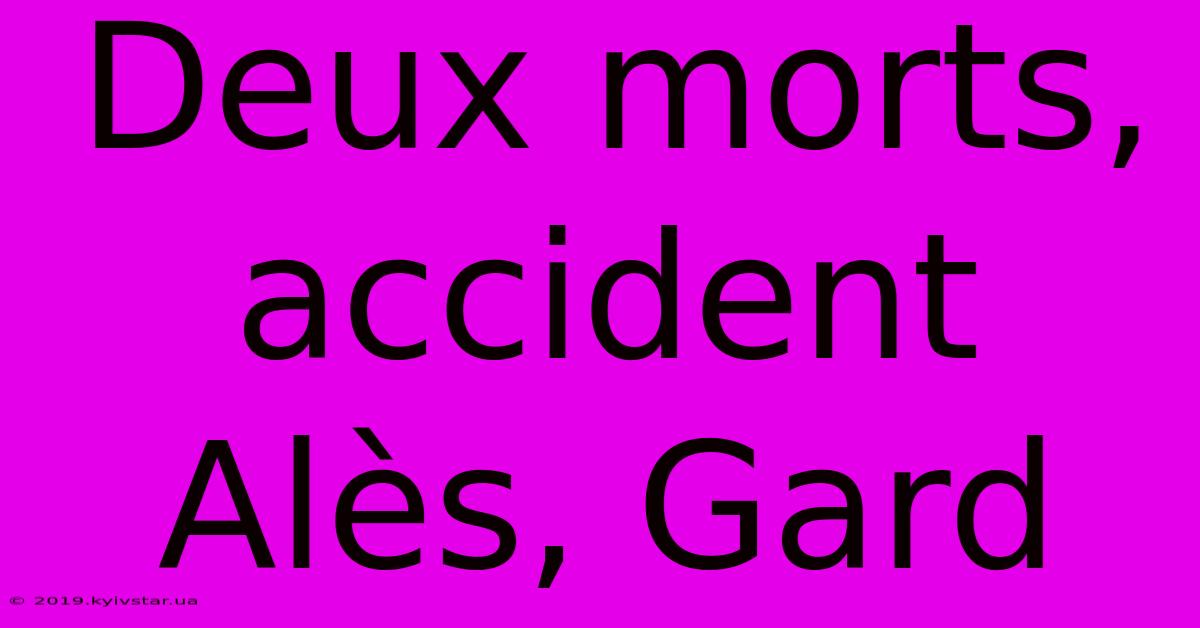 Deux Morts, Accident Alès, Gard