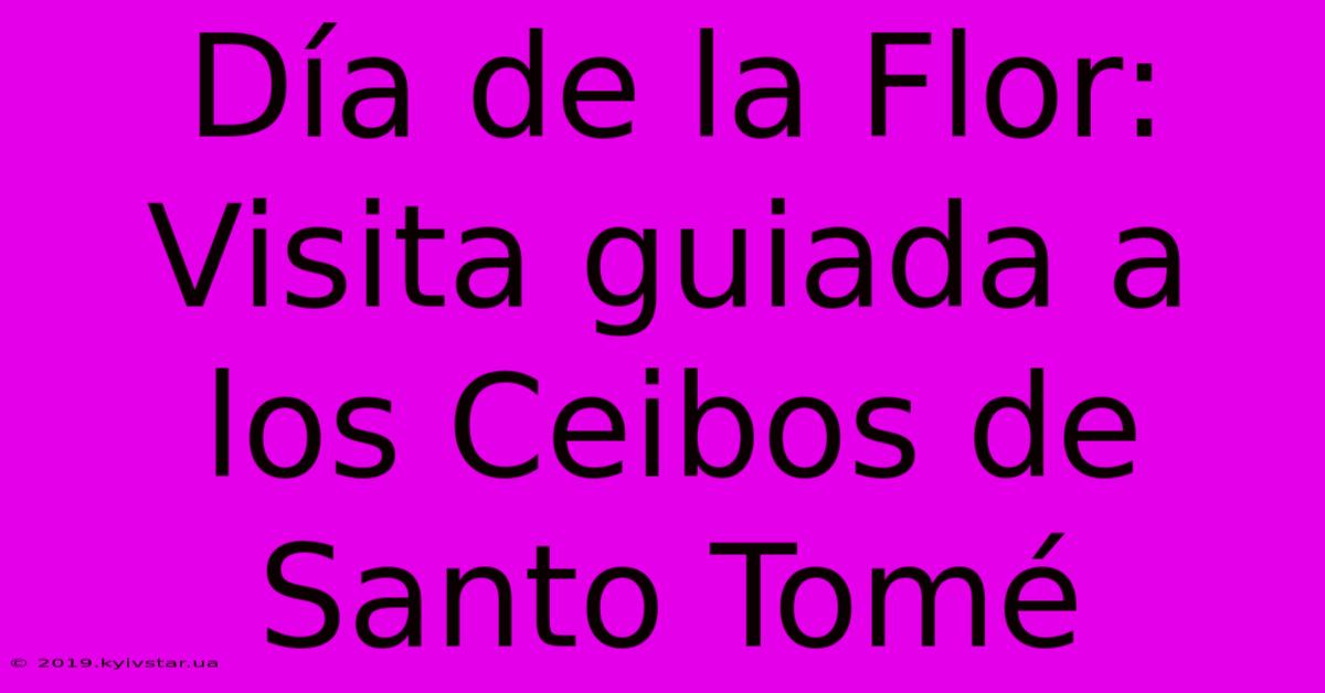 Día De La Flor: Visita Guiada A Los Ceibos De Santo Tomé