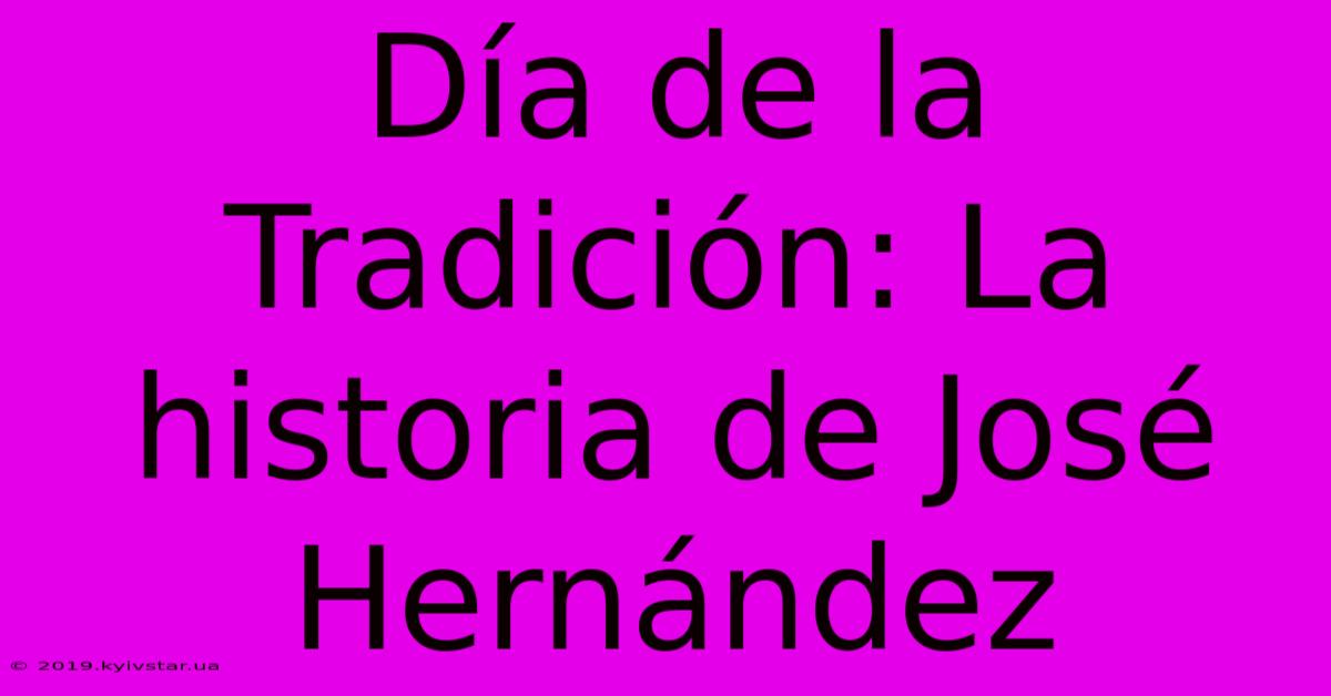 Día De La Tradición: La Historia De José Hernández