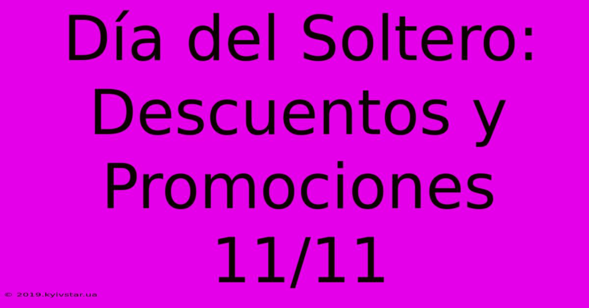 Día Del Soltero: Descuentos Y Promociones 11/11