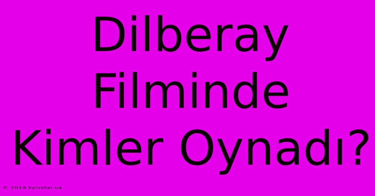 Dilberay Filminde Kimler Oynadı?