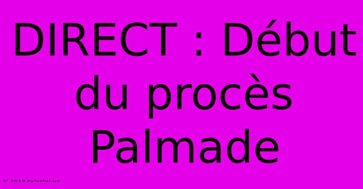 DIRECT : Début Du Procès Palmade