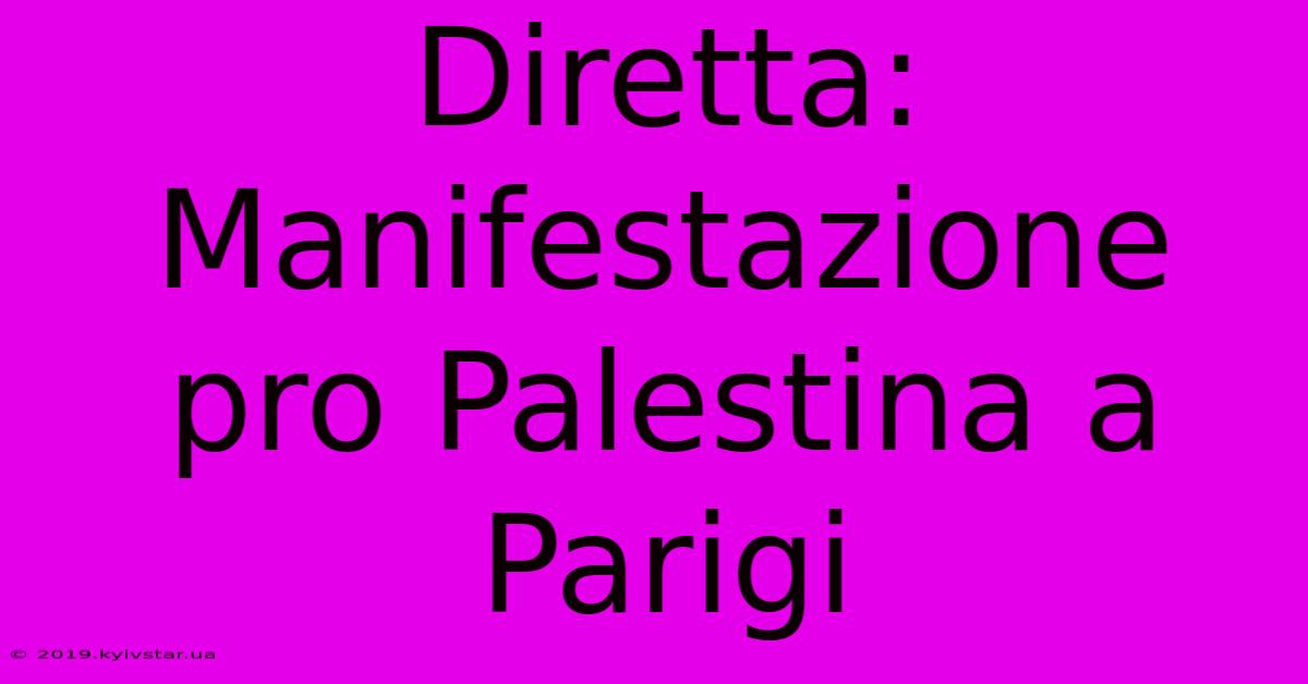 Diretta: Manifestazione Pro Palestina A Parigi