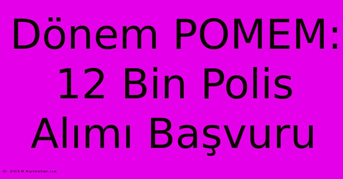 Dönem POMEM: 12 Bin Polis Alımı Başvuru