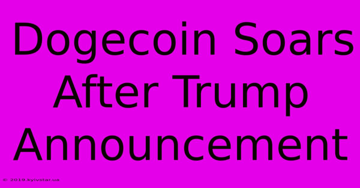 Dogecoin Soars After Trump Announcement