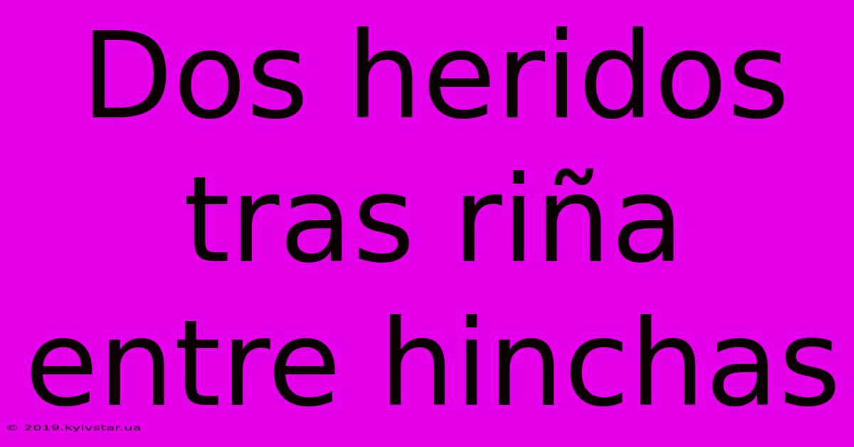 Dos Heridos Tras Riña Entre Hinchas