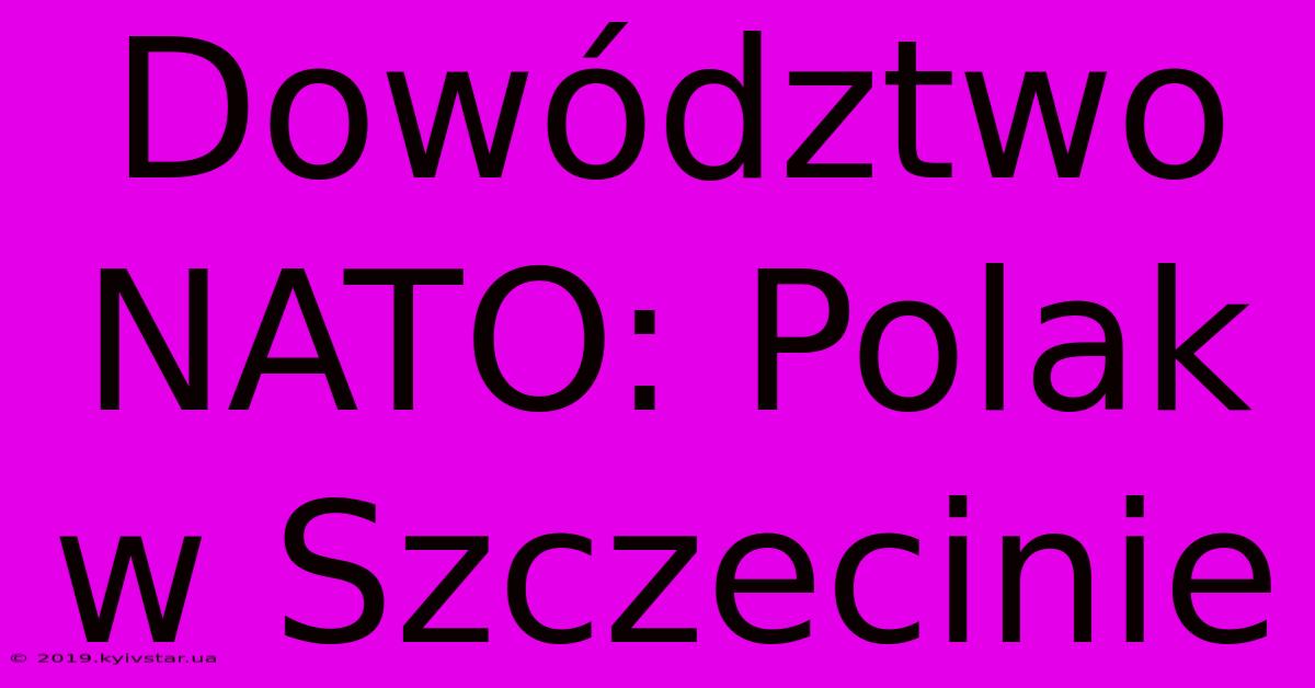 Dowództwo NATO: Polak W Szczecinie