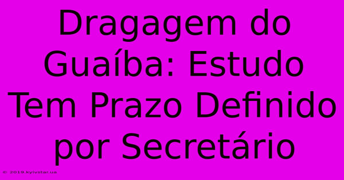 Dragagem Do Guaíba: Estudo Tem Prazo Definido Por Secretário