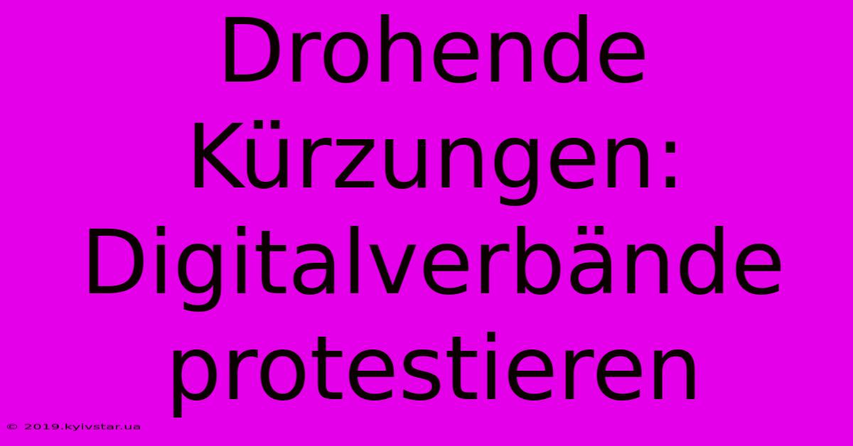 Drohende Kürzungen: Digitalverbände Protestieren