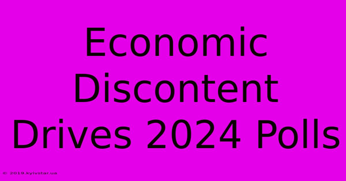 Economic Discontent Drives 2024 Polls